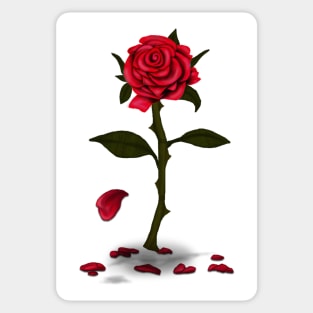 Enchanted Rose - Single Rose with Falling Petals Sticker